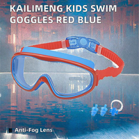 Lunettes de natation en silicone KAILIMENG pour enfants, vision large et claire, anti-fuite, anti-buée, protection UV, avec pince-nez et bouchons d'oreilles, pour les 3-15 ans
