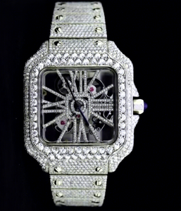 Reloj Mecánico Moissanite de Suministro Directo de Fábrica con Esfera de Cristal, Resistente al Agua 10 Bar, Correa de Acero Inoxidable - Product Image 1