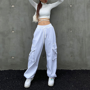 Pantalones Deportivos de Algodón Cómodos Personalizados para <span class=keywords><strong>Mujer</strong></span>, Pantalones Deportivos Casuales con Bolsillo, Pantalones <span class=keywords><strong>Cargo</strong></span> - Product Image 2