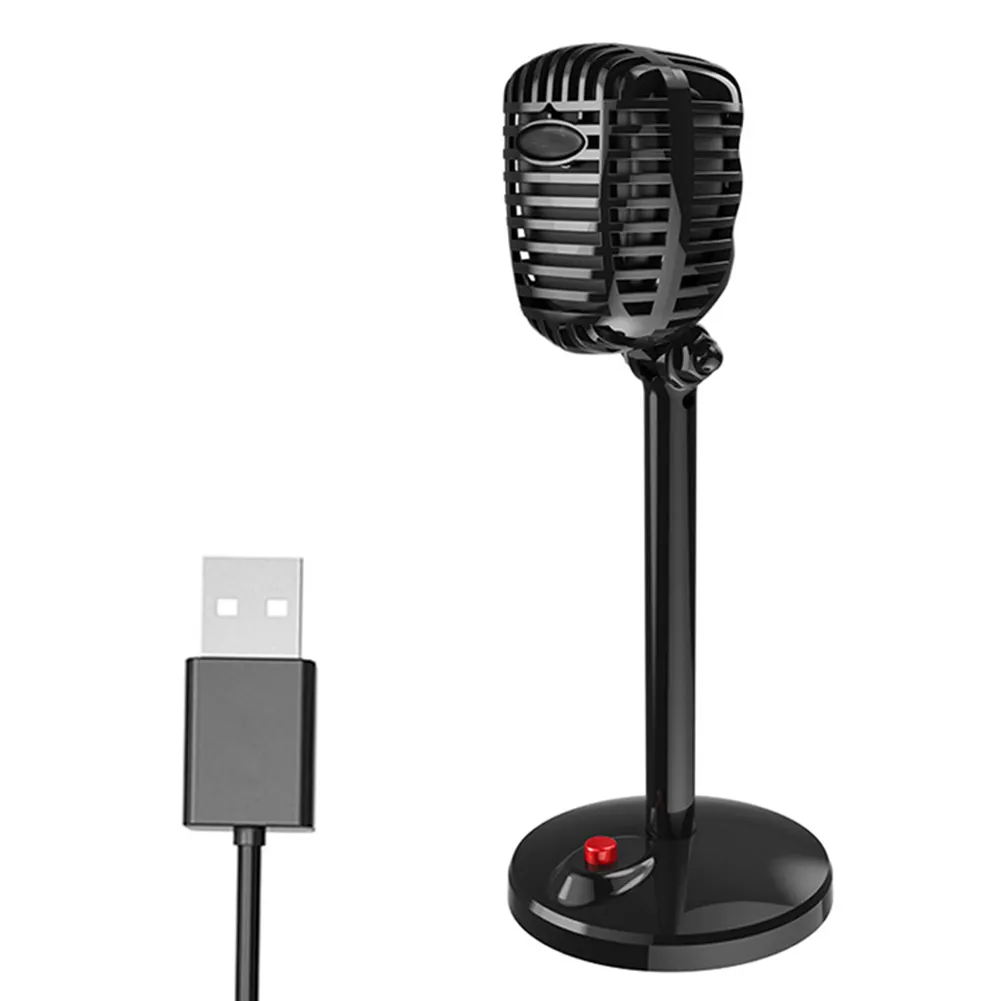 XIAOKOA-Microphone de bureau Stable, Anti-bruit, USB, karaoké, rétro, ordinateur, Angle réglable, pour jeu, conférence