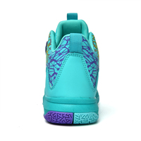 Çocuk basketbol ayakkabıları yüksek üst düğme çocuğun Sneakers küçük çocuk büyük çocuk streç kumaş örgü orta üst spor çizmeler sonbahar