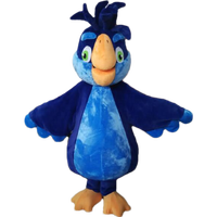 Costume de mascotte en peluche personnalisable en forme de perroquet bleu pour adultes unisexe, idéal pour les fêtes de Noël