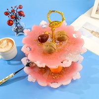 Caratte 3-laags bloemenkant fruitplateau siliconen mal DIY hars onderzetter mal