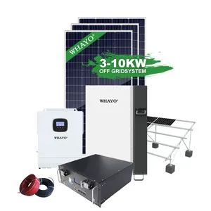 Kit doméstico completo de sistema de energia solar 1 Kw 2 Kw 3000W 5000W 10 Kw para mini iluminação solar doméstica