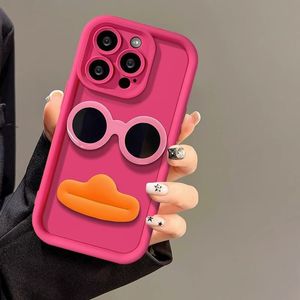 Para <span class=keywords><strong>Samsung</strong></span> S24/S23/A71/A51 Funda para teléfono móvil anticaída con pico de gafas de sol tridimensional para accesorios de fábrica de patos - Product Image 2