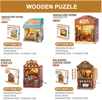 Kit de construction de maison miniature en bois 3D EPT, café, magasin de proximité, cirque, café, boîte à musique DIY avec lumière et musique