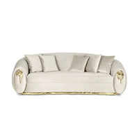 Canapé trois places en PU courbé de style italien, luxe léger, design minimaliste de luxe pour la maison par Bocadolobo, haut de gamme