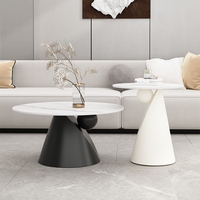 Ensemble de tables d'appoint modernes en métal avec plateau en marbre, hauteur réglable, pour salon, canapé, salle de sport, table à thé créative incluse
