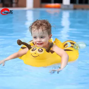 Cute inflatable swimming ring Inflatable baby pool float ring Latest hornet swimming trainer yellow small baby
