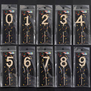 Insertos Metálicos Decorativos para Pasteles con Números de Diamantes de Imitación para Decoraciones de Fiestas de Cumpleaños, Venta al Por Mayor - Product Image 2