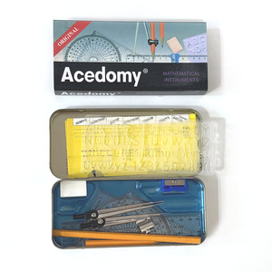 ชุดเครื่องเขียนคณิตศาสตร์อเนกประสงค์ 13 ชิ้น รุ่น Hot Acedomy Metal พร้อมกล่องทรงสี่เหลี่ยมผืนผ้า และตัวเลือกการติดแบรนด์ตามสั่ง สำหรับนักเรียนระดับประถม - Product Image 6
