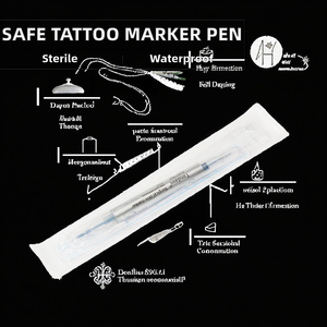 <b>Professional</b> Safe 0.5/1.0mm Plastic Surgical Skin <b>Marker</b> Pen Sterile Waterproof Tattoo Stencil Ruler Supplies for Eyebrow - Product Image 2