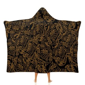 Venta al por mayor logotipo personalizado de gran tamaño Tonga Polynesian Tribal franela polar invierno cálido manta Sherpa Sudadera con capucha Manta - Product Image 5