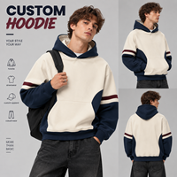 Sweat à capuche unisexe Y2K avec passepoil et blocs de couleur, 100 % coton French Terry, coupe oversize, style streetwear, vente en gros, usine OEM