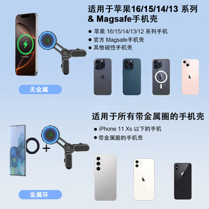 <b>Car</b> Phone Holder Magnetic Wireless Charging Dashboard Mount <b>Clip</b> On Type Black H165G24 - Product Image 4