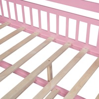 Lit enfant contemporain en bois pleine grandeur avec toit, étagères et lit gigogne coulissant pour chambres d'enfants, villas et appartements