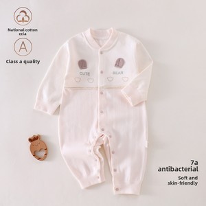 Pyjama unisexe en coton ultra-doux pour bébé, printemps, automne, <span class=keywords><strong>hiver</strong></span>, à boutonnage simple, sans couture, sans armature, en coton à fibres longues, motif floral - Product Image 3