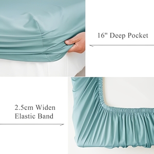 Cloudland Ultra <strong>Soft</strong> Cooling Pure Bamboo Bed <strong>Sheet</strong> 300 <strong>Thread</strong> <strong>Count</strong> Eco Friendly Hypoallergenic for Home Hotel - Product Image 4