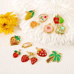Colgante de acero inoxidable con forma de fruta, formas mixtas para hacer pendientes, accesorios de joyería DIY - Product Image 2