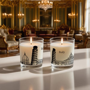 Bougies parfumées en céramique sur le thème de <span class=keywords><strong>Paris</strong></span> personnalisables Bougies en céramique <span class=keywords><strong>avec</strong></span> motifs d'architecture italienne pour la décoration intérieure - Product Image 1