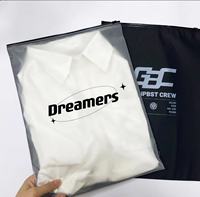 Promotion Vente Chaude Sac Plastique d'Emballage Personnalisé avec Logo Imprimé pour Chapeaux Chaussettes T-shirts, Sac Zippé Givré en PE Noir avec Logo de Marque Personnalisé pour Hoodies