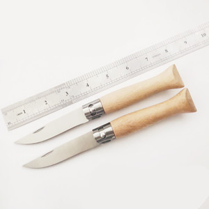 Cuchillo de fruta plegable para acampar al aire libre de supervivencia de madera de haya con mango de madera - Product Image 1