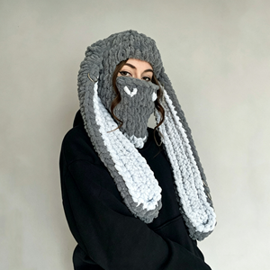 <span class=keywords><strong>Cagoule</strong></span> tricotée pour <span class=keywords><strong>femme</strong></span>, faite main, épaisse et chaude, bonnet d'hiver mignon en fil doux, cache-visage pour le ski et les sports de plein air - Product Image 4