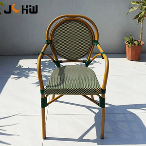 Ensemble de mobilier de patio en maille Teslin avec cadre en aluminium, style <span class=keywords><strong>bistrot</strong></span> français, <span class=keywords><strong>table</strong></span> et chaises de restaurant durables, prix d'usine - Product Image 4