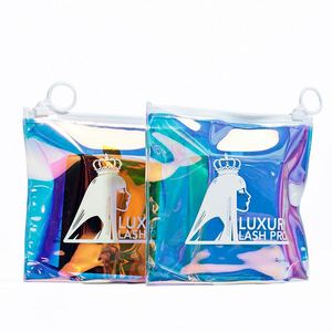 Custom Logo Holographic PVC Zipper <b>Bag</b> Reusable <b>Clear</b> Cosmetic Pouch for Travel Jewelry <b>Storage</b> Eco Friendly Waterproof Durable - Product Image 1