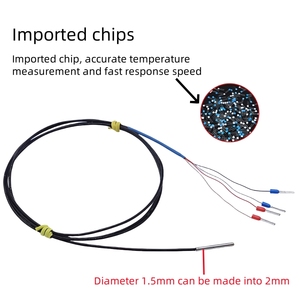 Siêu mịn PT100 cặp nhiệt điện đường kính 1.5mm cảm biến nhiệt độ nhỏ 2mm ba hoặc bốn đầu dò dây - Product Image 3