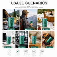 Tasse de camping en titane pur de 300 ml, gobelet isotherme à double paroi avec couvercle, tasse légère de 10 oz pour la randonnée, les voyages en plein air