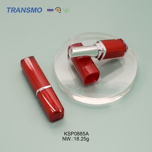 หลอดลิปสติกสีแดงทรงสี่เหลี่ยม หลอดลิปสติกพลาสติกรีไซเคิล หลอดลิปสติกแบบกำหนดเอง - Product Image 1