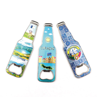 Ouvre-bouteille magnétique en métal en forme de bouteille, souvenir touristique des îles, impression personnalisée de logo en feuille, vente en gros