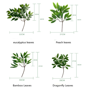 Ramas de Hojas de <span class=keywords><strong>Eucalipto</strong></span> Artificiales Pequeñas y Reciclables, Decoración de Escritorio, Hojas de Ficus Locust Verdes Económicas para Bodas, Hogar e Interiores - Product Image 3