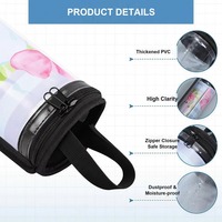 Sac de rangement suspendu pour tapis de mahjong en PVC transparent, moderne et minimaliste, avec doubles fermetures éclair, portable, personnalisable, fabriqué en Chine, modèle 87