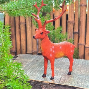 Ornement en plastique de simulation de cerf Sika Quanfangyuan pour la décoration intérieure, accessoire artisanal de table, motif animal peint - Product Image 2