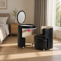 Yicheng Beauty Nouvelle Coiffeuse Mobile Simple Crème avec Miroir pour Chambre à Coucher Compacte