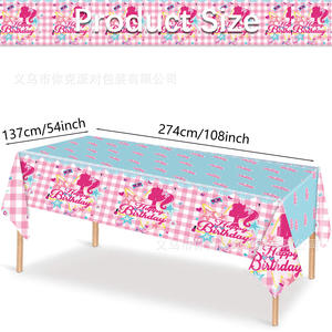 Nuevo Mantel Desechable <span class=keywords><strong>de</strong></span> Papel Plástico Impermeable con Diseño a Cuadros Rosa <span class=keywords><strong>para</strong></span> Fiestas <span class=keywords><strong>de</strong></span> <span class=keywords><strong>Niñas</strong></span> - Product Image 3