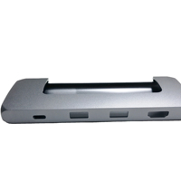 Componentes del concentrador USB de mecanizado CNC, perfil de aluminio, color gris extruido, metal anodizado personalizado, cubierta externa, lector de tarjetas de fábrica