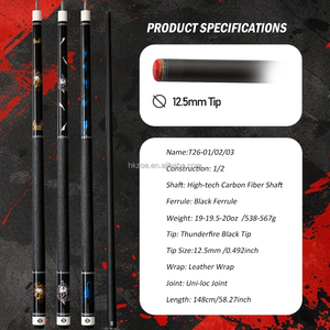 Taco de Billar de Fibra de Carbono YEUEK Pro Taper con Eje de Baja Deflexión y Punta de 12.5mm |   Taco de billar de 58 pulgadas, peso ajustable de 19.5 oz - Product Image 6