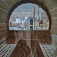 Sauna Exterior Negra Tipo Barril para 2 Personas, Fabricada en Madera de Cedro Rojo Japonés, Impermeable
