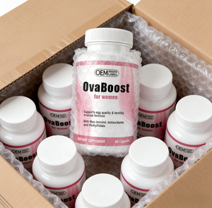 Ovaboost OEM/ODM con Mioinositol, Folato, CoQ10 y Vitaminas - Ovulación y Calidad <span class=keywords><strong>de</strong></span> Óvulos para Mujeres - Suplemento Natural para la Fertilidad - Product Image 1