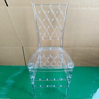 Chaises de mariage Chiavari en résine acrylique transparente, durables, pour événements extérieurs, empilables, vente en gros d'usine