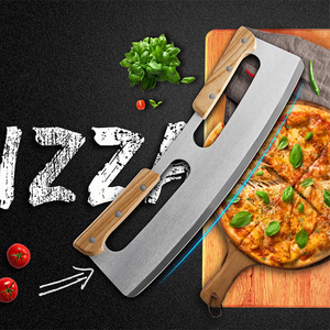 Utensilio de Cocina, Cortador de Pizza de Madera de 14 Pulgadas, Cuchillo de Pizza de Acero Inoxidable - Product Image 6