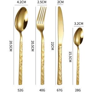 Hoàng gia thép không gỉ Flatware Set với đá cẩm thạch mô hình đá xử lý cho các bên-Bao gồm dao muỗng nĩa - Product Image 2
