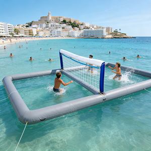 Cancha de Voleibol Inflable para Agua, Juego Acuático Flotante para Exteriores de Verano, con Red, para Adultos <span class=keywords><strong>en</strong></span> <span class=keywords><strong>la</strong></span> <span class=keywords><strong>Playa</strong></span>, Sobre el Suelo - Product Image 3