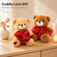 Nouvel Ours en Peluche de 40 cm avec Cœur, Jouets en Peluche Doux et Mignons Personnalisés pour la Saint-Valentin
