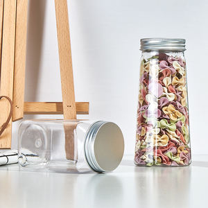 Venta al por mayor vacío claro 50ml - 1000ml redondo hermético Pickle enlatado mermelada comida contenedor de plástico tarro de almacenamiento con tapa de metal - Product Image 5