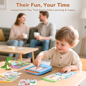 Tablette d'apprentissage pour enfants OEM, 106 cartes parlantes espagnol et <span class=keywords><strong>anglais</strong></span> avec 20 jeux interactifs, jouet Montessori - Product Image 2