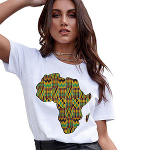 Camisetas con Estampado de Mapa de África Personalizadas, Camisetas Femeninas de Verano Estilo Harajuku, Tops Femeninos, Camiseta Blanca Estampada para Chicas, Ropa de Talla Grande, Camiseta para Chicas - Product Image 6